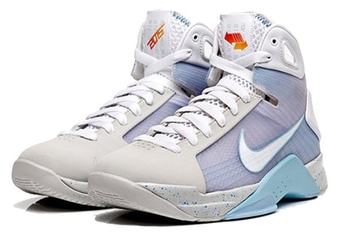 Kobe Bryant Nike Hyperdunk, McFly 2015 Edition (Back To The Future) with colors grey, sky blue, white