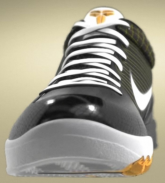 Kobe Bryant Nike Zoom Kobe IV (4), Black and White Edition with colors black, white and yellow. Picture 04