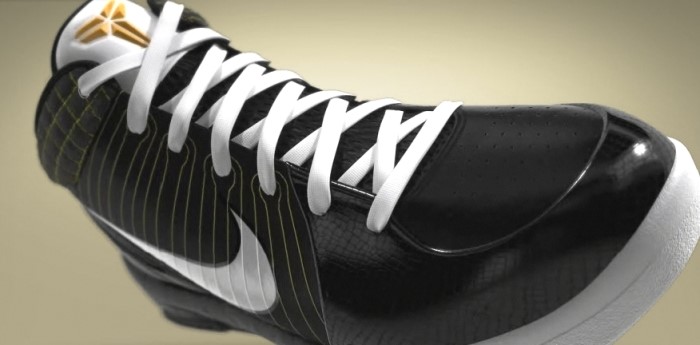 Kobe Bryant Nike Zoom Kobe IV (4), Black and White Edition with colors black, white and yellow. Picture 13