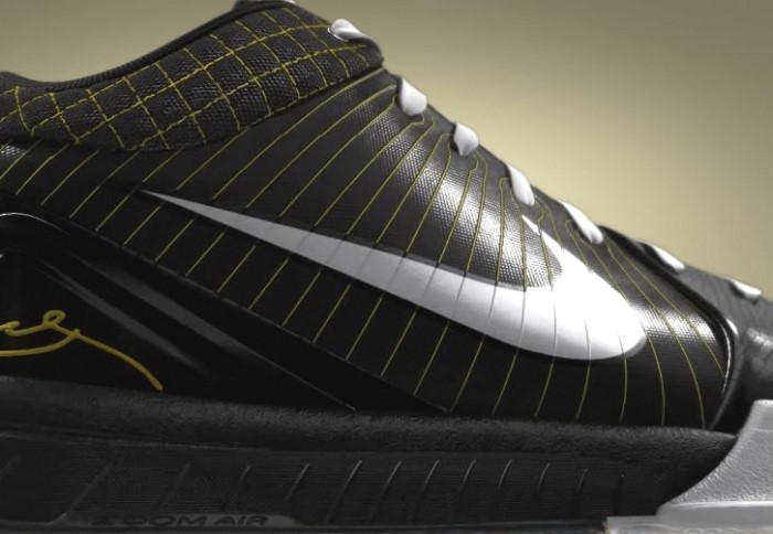 Kobe Bryant Nike Zoom Kobe IV (4), Black and White Edition with colors black, white and yellow. Picture 20