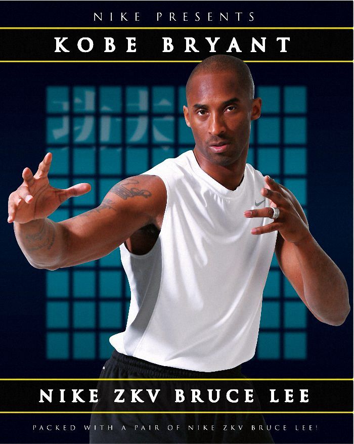 Kobe Bryant Nike Zoom Kobe V (5), Bruce Lee - Game of Death Edition with colors yellow, black and red (poster). Picture 28