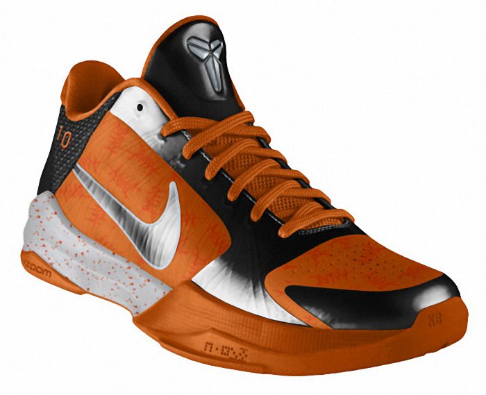 Kobe Bryant Nike Zoom Kobe V (5), Nike id 2010 Edition with colors orange, white and black. Picture 04
